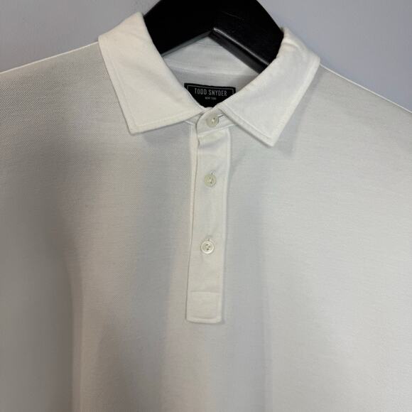 Todd Snyder White Polo Shirts Short Sleeve Men's L - Picture 6 of 9